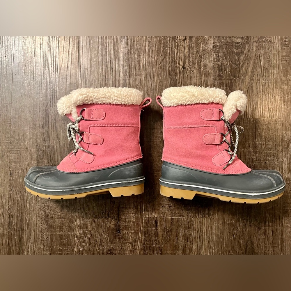 Cat & Jack Pink Winter Snow Boots Girls Size 2